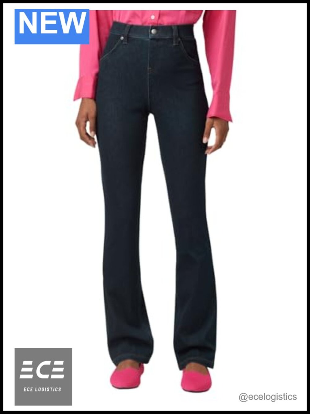 HUE Ultra Soft High Waist Denim Leggings Bootcut Pull On